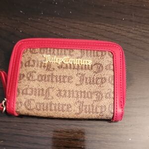 Juicy Couture Red and Brown Wallet with Signature Monogram
